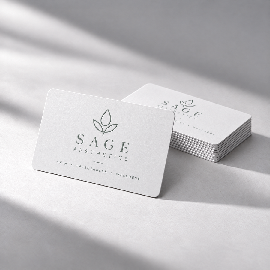 Pocket Factory NFC card sample design for a spa (Sage mockup)